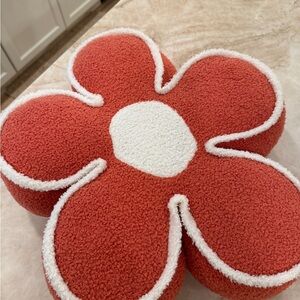 Cost Plus World Market Red and White Flower Pillow